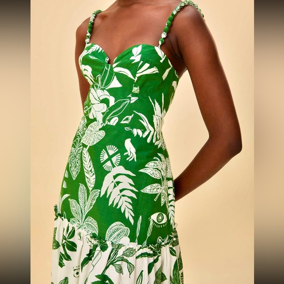 ๐บ๐HP๐๐บ NWT Farm Rio Forest Soul Mix Midi Dress - Picture 4 of 16